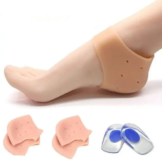 Dual Defense Heel Pack (2 Pair Orthopedic Heel Pad + 1 Pair Heel Protector)