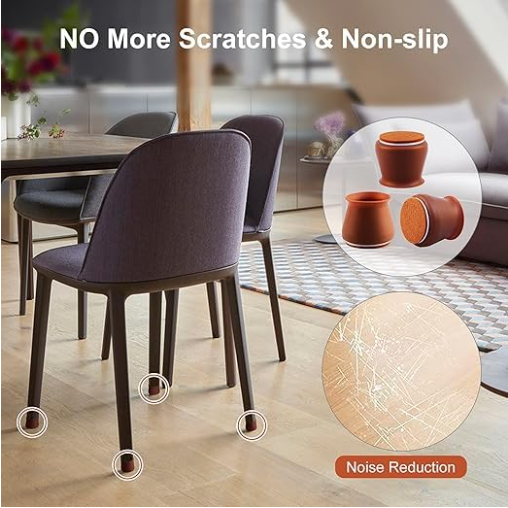 Odara's FloorGuard Silicone Chair Leg Protectors with Felt