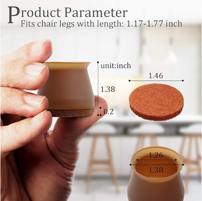 Odara's FloorGuard Silicone Chair Leg Protectors with Felt